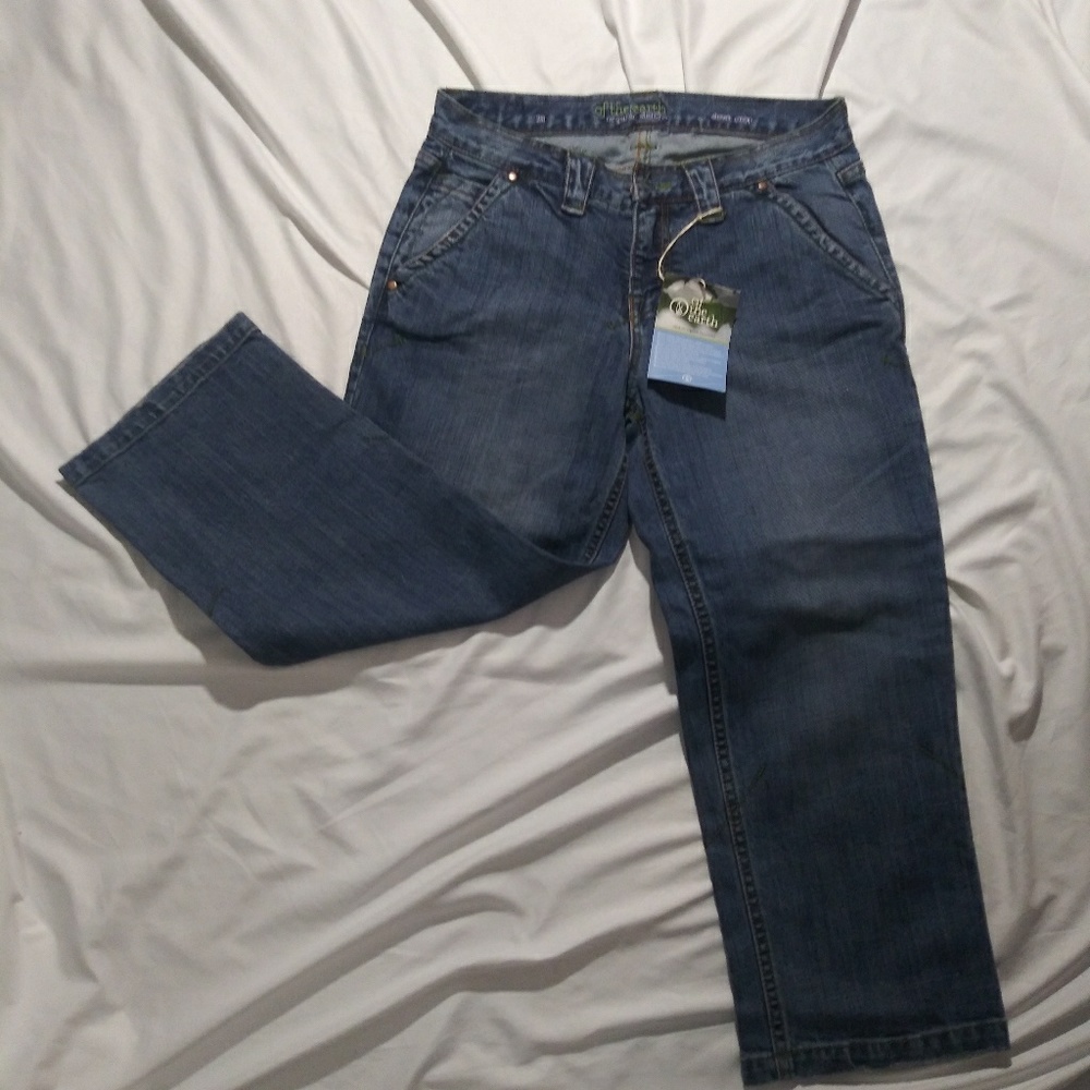 Of the earth organic denim jeans capris
